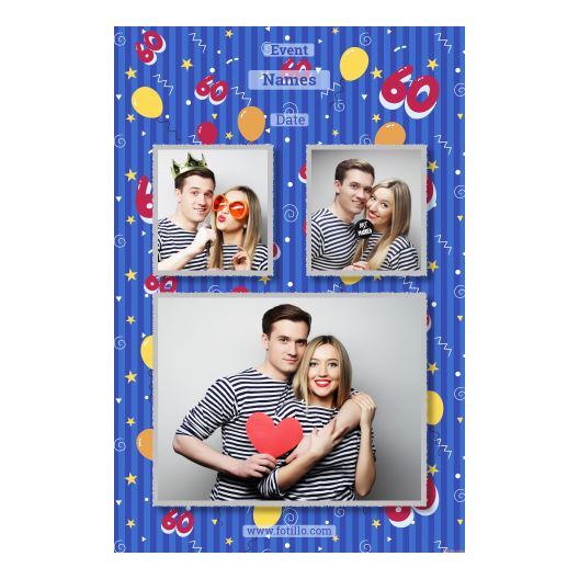 Sześćdziesiątka + balony + 320 z tekstem Sześćdziesiątka + balony + 320 z tekstem