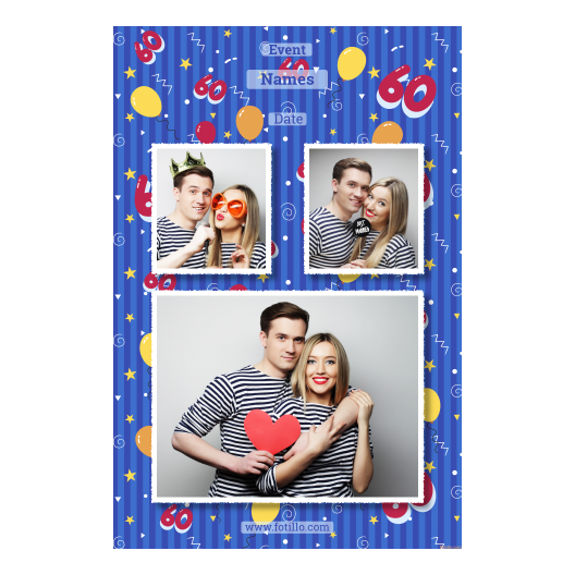 Sześćdziesiątka + balony + 320 biały z tekstem Sześćdziesiątka + balony + 320 biały z tekstem