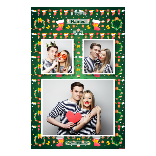 Boże Narodzenie + kwiaty i bombki + 320 biały z tekstem Boże Narodzenie + kwiaty i bombki + 320 biały z tekstem