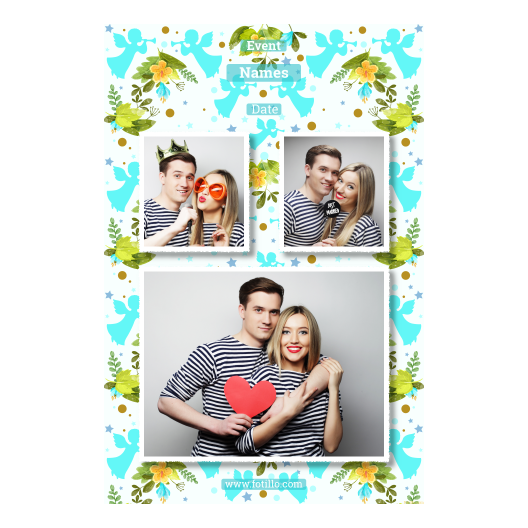 Pierwsza Komunia Święta + Kwiaty, anioły + 320 biały z tekstem Pierwsza Komunia Święta + Kwiaty, anioły + 320 biały z tekstem