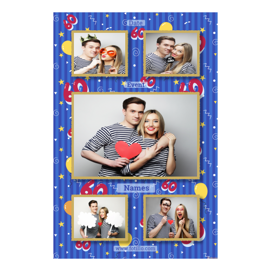 Sześćdziesiątka + balony + 321 złoty z tekstem Sześćdziesiątka + balony + 321 złoty z tekstem