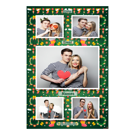 Boże Narodzenie + kwiaty i bombki + 321 biały z tekstem Boże Narodzenie + kwiaty i bombki + 321 biały z tekstem