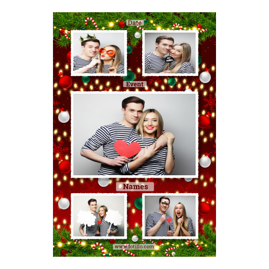 Ozdoby świąteczne + kwiaty i bombki + 321 biały z tekstem Ozdoby świąteczne + kwiaty i bombki + 321 biały z tekstem