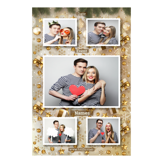 Prezenty świąteczne + bombki + 321 biały z tekstem Prezenty świąteczne + bombki + 321 biały z tekstem