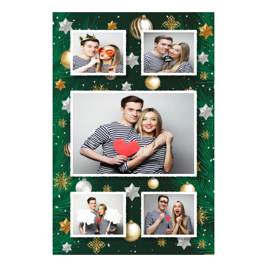 Bożonarodzeniowe gwiazdy + bombki, model 321 biały Bożonarodzeniowe gwiazdy + bombki, model 321 biały