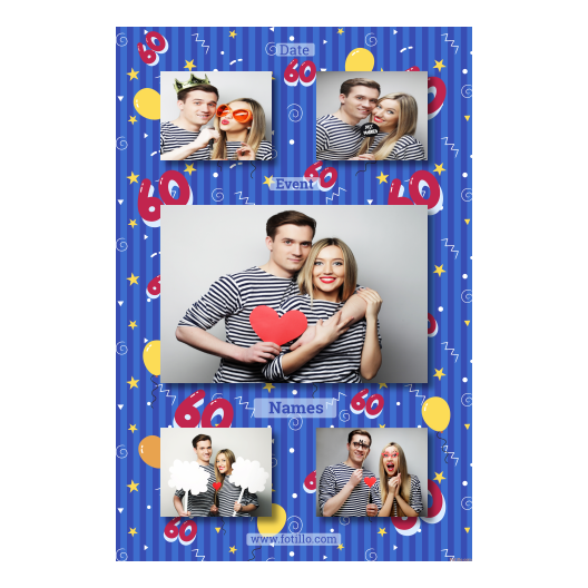 Sześćdziesiątka + balony + 321 brak ramki z tekstem Sześćdziesiątka + balony + 321 brak ramki z tekstem