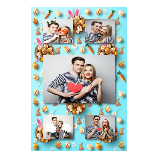 Easter Bunny + easter eggs + 321 no frame