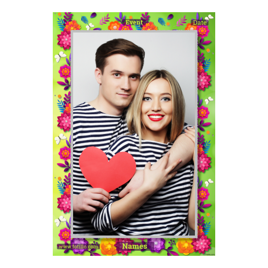 Photobooth template Fotillo 322 – Spring with flowers at background - Image 4
