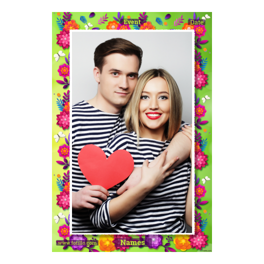 Photobooth template Fotillo 322 – Spring with flowers at background - Image 6