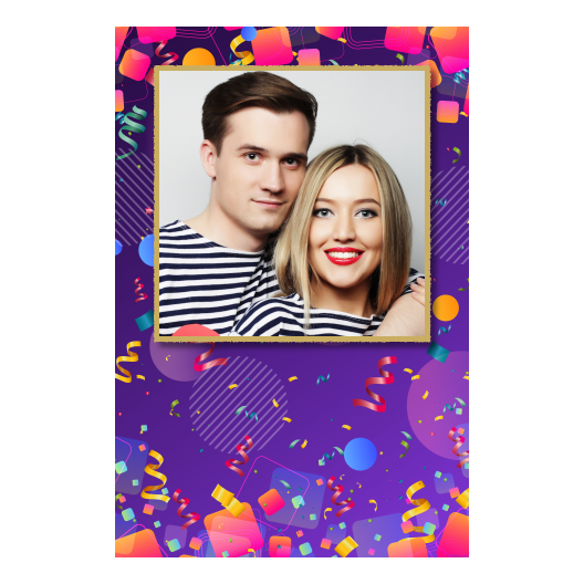 Template 324 consisting of 1 photo – Birthday Party + ribbons - Image 1