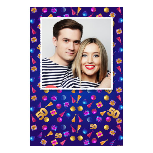 Pięćdziesiątka + balony i prezenty + 324 biały Pięćdziesiątka + balony i prezenty + 324 biały