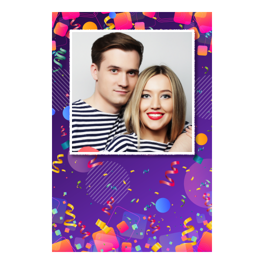 Template 324 consisting of 1 photo – Birthday Party + ribbons - Image 5