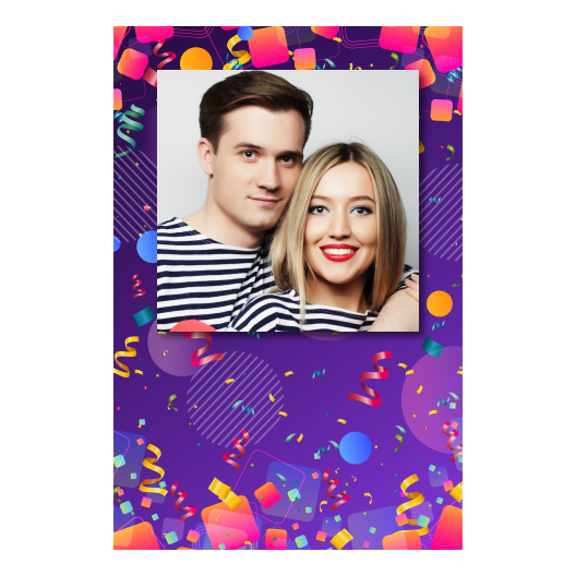 Template 324 consisting of 1 photo – Birthday Party + ribbons - Image 7