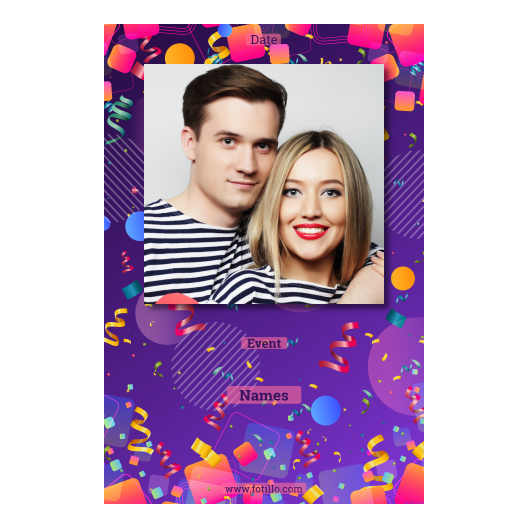 Template 324 consisting of 1 photo – Birthday Party + ribbons - Image 8
