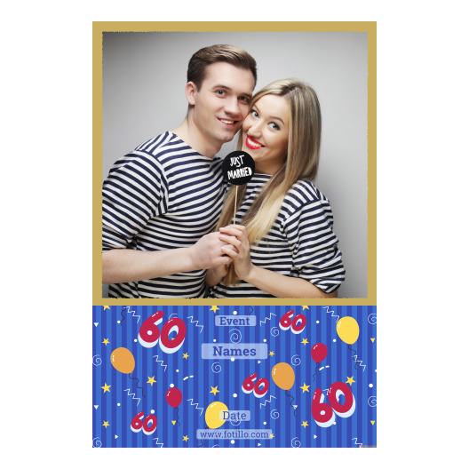 Sześćdziesiątka + balony + 325 złoty z tekstem Sześćdziesiątka + balony + 325 złoty z tekstem