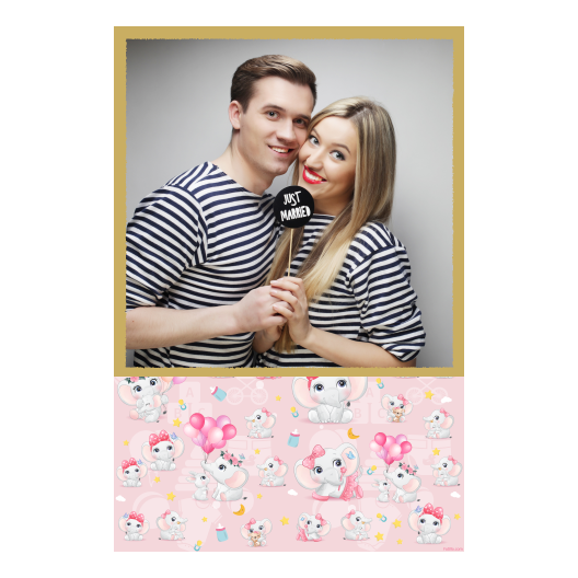 Baby Shower + elephants + 325 gold