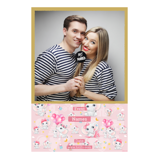 Template 325 consisting of 1 photo – Baby Shower + elephants - Image 2