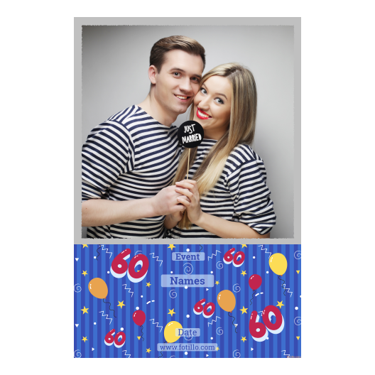 Sześćdziesiątka + balony + 325 z tekstem Sześćdziesiątka + balony + 325 z tekstem