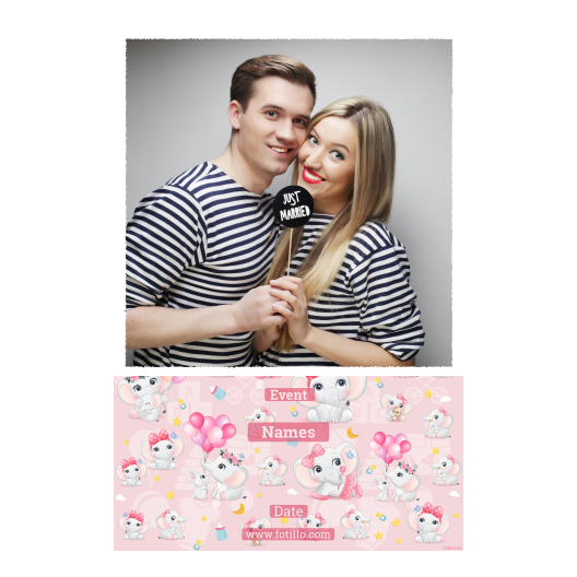 Template 325 consisting of 1 photo – Baby Shower + elephants - Image 6