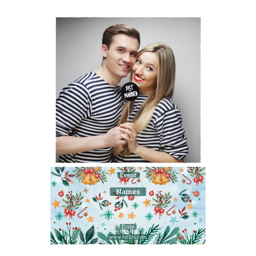 Dzwoneczki świąteczne + dekoracje + 325 biały z tekstem Dzwoneczki świąteczne + dekoracje + 325 biały z tekstem