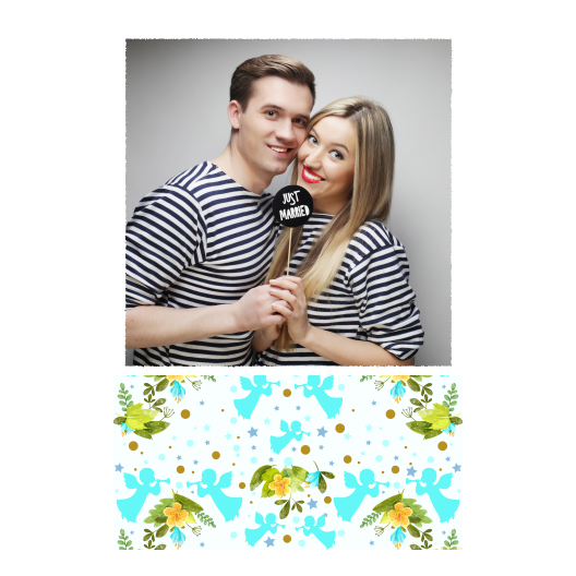 Pierwsza Komunia Święta + Kwiaty, anioły + 325 biały