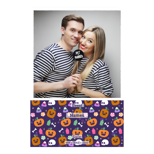 Halloweenowa dynia + kolaż + 325 biały z tekstem