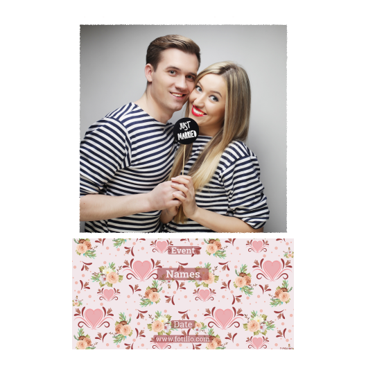 Wesele + kwiaty i serca + 325 biały z tekstem Wesele + kwiaty i serca + 325 biały z tekstem