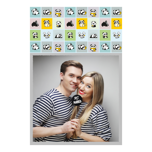Panda's Day + collage + 326 silver