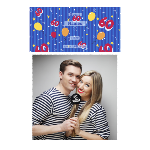 Sześćdziesiątka + balony + 326 biały z tekstem Sześćdziesiątka + balony + 326 biały z tekstem