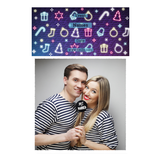 Przyjęcie sylwestrowe + Prezenty, dzwonki, choinka + 326 biały z tekstem Przyjęcie sylwestrowe + Prezenty, dzwonki, choinka + 326 biały z tekstem