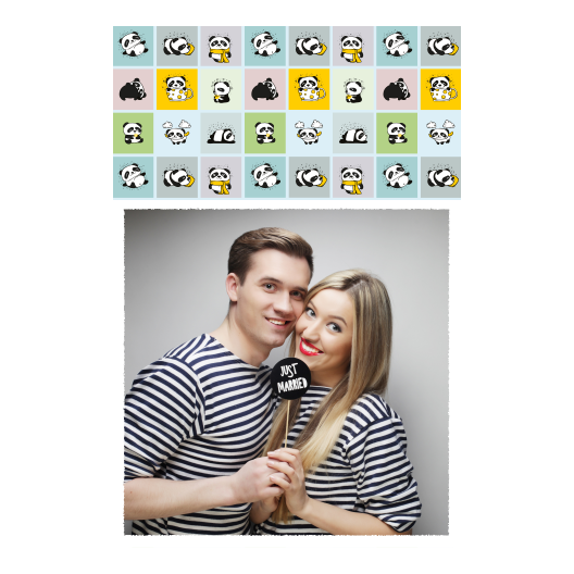 Panda's Day + collage + 326 white