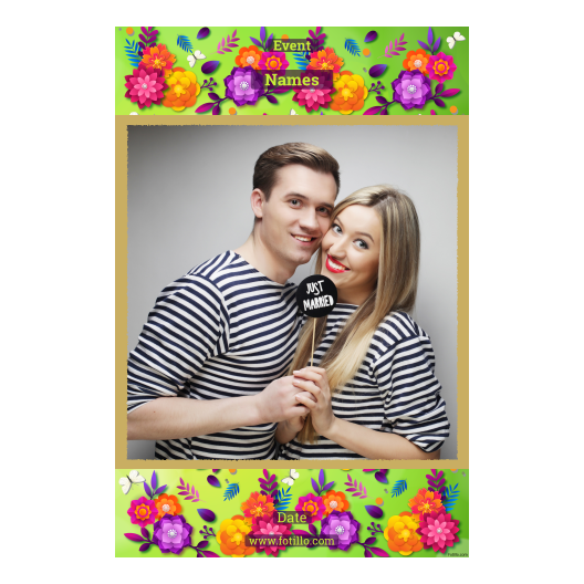 Photobooth template Fotillo 327 – Spring with flowers at background - Image 2