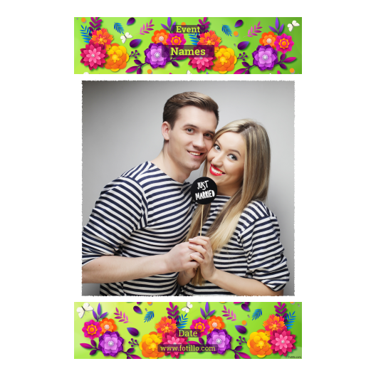 Photobooth template Fotillo 327 – Spring with flowers at background - Image 6