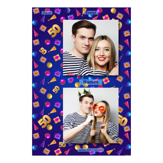 Pięćdziesiątka + balony i prezenty + 329 brak ramki z tekstem Pięćdziesiątka + balony i prezenty + 329 brak ramki z tekstem