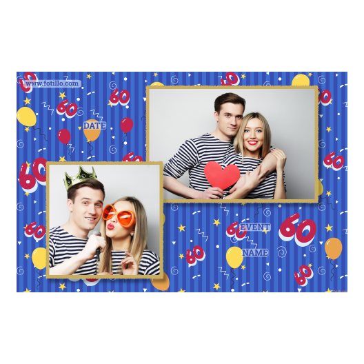 Sześćdziesiątka + balony + 401 złoty z tekstem Sześćdziesiątka + balony + 401 złoty z tekstem