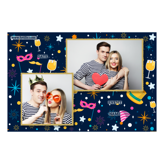 Przyjęcie sylwestrowe + Fajerwerki, gwiazdy + 401 złoty z tekstem Przyjęcie sylwestrowe + Fajerwerki, gwiazdy + 401 złoty z tekstem