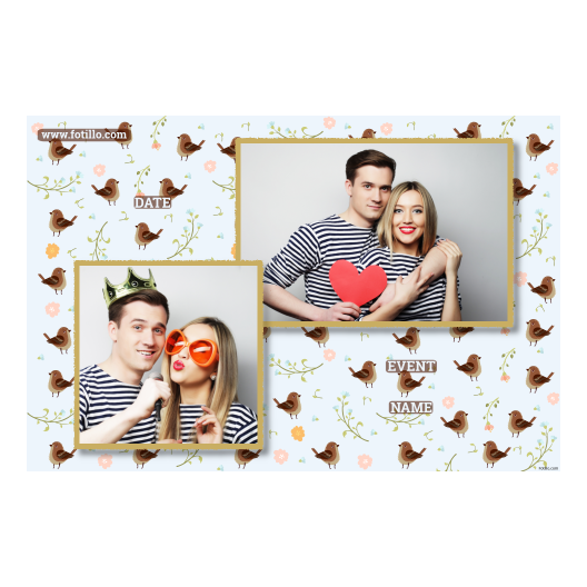 Photobooth template Fotillo 401 – Sparrow Day + flowers - Image 2