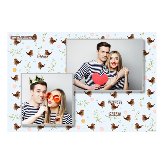 Photobooth template Fotillo 401 – Sparrow Day + flowers - Image 4