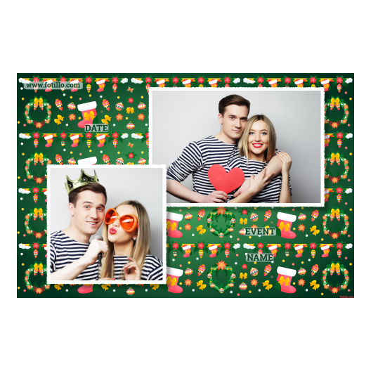 Boże Narodzenie + kwiaty i bombki + 401 biały z tekstem Boże Narodzenie + kwiaty i bombki + 401 biały z tekstem