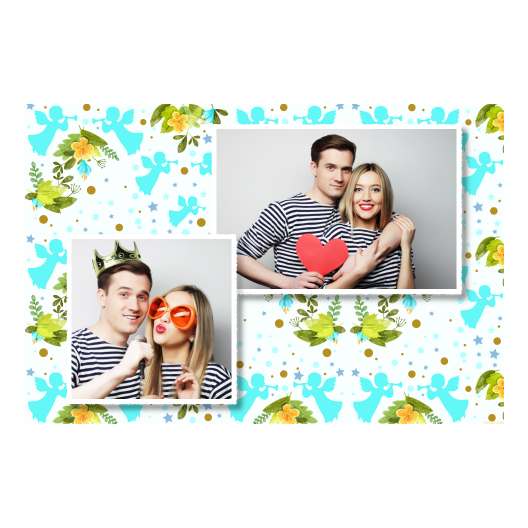 Pierwsza Komunia Święta + Kwiaty, anioły + 401 biały