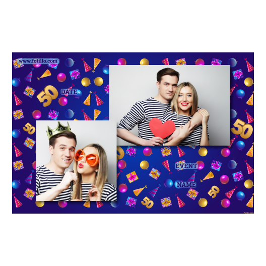 Pięćdziesiątka + balony i prezenty + 401 brak ramki z tekstem Pięćdziesiątka + balony i prezenty + 401 brak ramki z tekstem