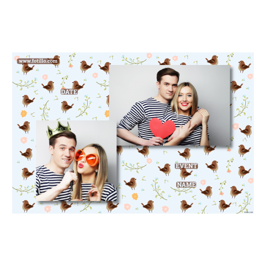 Photobooth template Fotillo 401 – Sparrow Day + flowers - Image 8