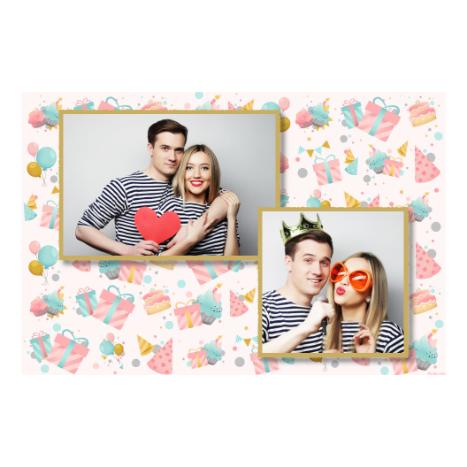Birthday Party + collage + 402 gold