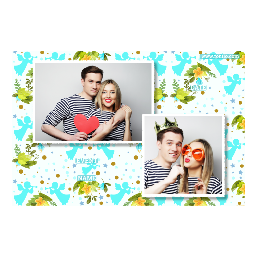 Pierwsza Komunia Święta + Kwiaty, anioły + 402 biały z tekstem Pierwsza Komunia Święta + Kwiaty, anioły + 402 biały z tekstem