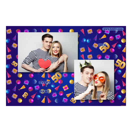 Pięćdziesiątka + balony i prezenty + 402 brak ramki z tekstem Pięćdziesiątka + balony i prezenty + 402 brak ramki z tekstem
