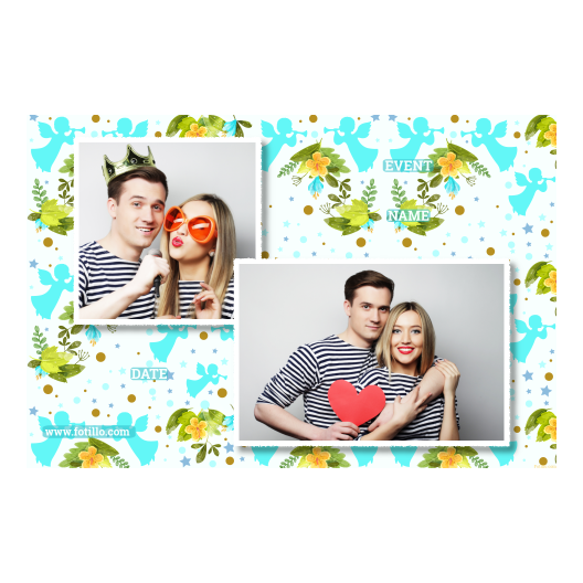 Pierwsza Komunia Święta + Kwiaty, anioły + 403 biały z tekstem