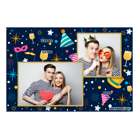 Przyjęcie sylwestrowe + Fajerwerki, gwiazdy + 404 złoty z tekstem Przyjęcie sylwestrowe + Fajerwerki, gwiazdy + 404 złoty z tekstem