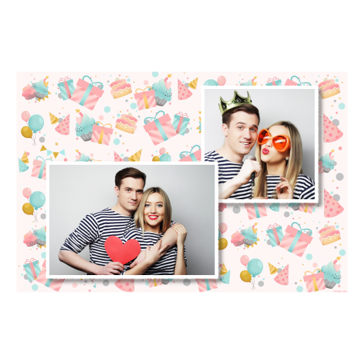 Birthday Party + collage + 404 white