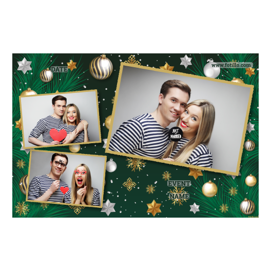 Bożonarodzeniowe gwiazdy + bombki, model 406 złoty z tekstem Bożonarodzeniowe gwiazdy + bombki, model 406 złoty z tekstem