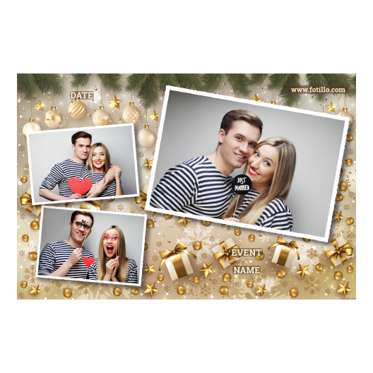 Prezenty świąteczne + bombki + 406 biały z tekstem Prezenty świąteczne + bombki + 406 biały z tekstem